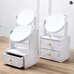 좌식 미니 화장대 책상 위 작은 화장대 경대 원형 1단