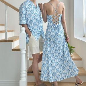 휴양지커플룩 피서룩 바다 시밀러룩 하늘색 (3ipHN)