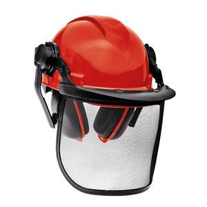 Einhell 아인헬 BG-SH 2 안전 헬멧 안면 보호구 귀마개 안전모 보호면 보안면 엔진톱 예초기 전기톱 전동톱 체인톱 엔진톱 작업 머리 눈보호 보호 장비 모자 가리개 벌목용