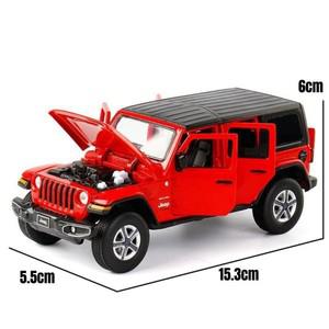 1/32 지프 랭글러 사하라 JKM 다이캐스트 금속 미니어처 SUV 오프로드 모델 사운드 및 컬렉션 소년 어린이