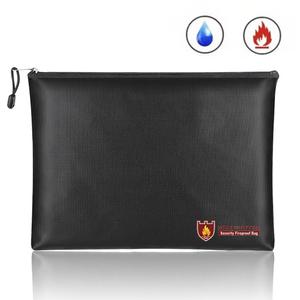 방화 내화 방수 지퍼 블랙 가방 방염 보호 문서 서류 여행 충전 보조배터리 지폐 귀중품 화재 안전 파우치