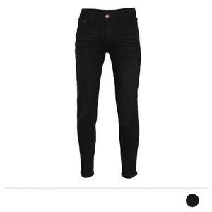 필렌 워싱 슬림핏 9부 데님 팬츠_블랙