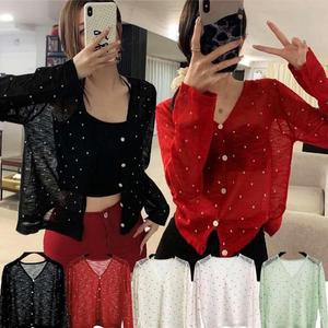 [피커]시스루 여름 귀여운가디건 도트