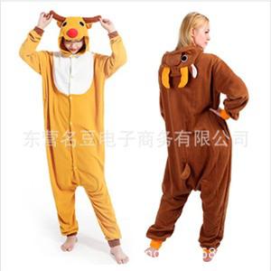 동물잠옷 크리스마스 루돌프 동물캐릭터 잠옷 긴팔 커플패션 심쿵돌직구