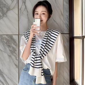 [옷자락] 여성 혼방 단가라 숄 케이프 스카프 니트