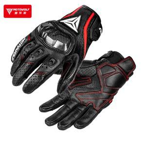 바이크열선장갑 남성용 천공 스마트폰터치스티커 가죽 사계절 오토바이 탄소섬유 라이더