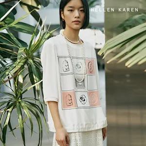 [헬렌카렌]컷트지 그래픽 블라우스 4종세트