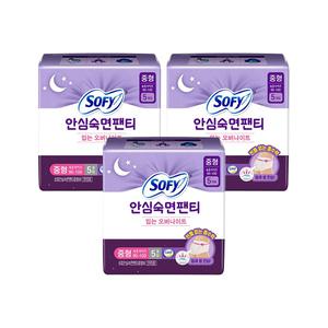 쏘피 안심숙면팬티 중형 5매, 3개