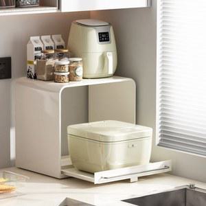 주방 레일 깔끔한 하부장 4개 홀더 강화유리 선반 전자레인지선반 식기 슬라이딩 다이