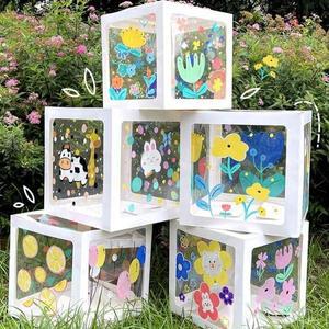 투명 상자 그림 DIY 종이 필름 만들기 미술시간