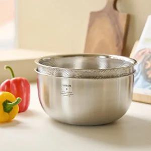 [리한]한국도자기리빙 리한 본 스텐 믹싱볼 채반 2P 세트 24cm