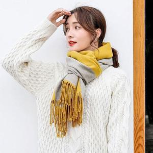 [OF440MR8]겨울 체크 투톤 머플러 커플 가을 목도리 숄더