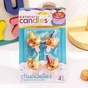 TK (10개) 해피니스 고깔곰 생일초 4개입