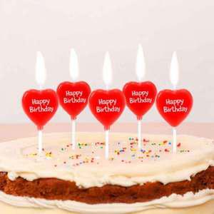 TK (10개) 해피니스 하트 생일초 5개입 x 3세트 레드