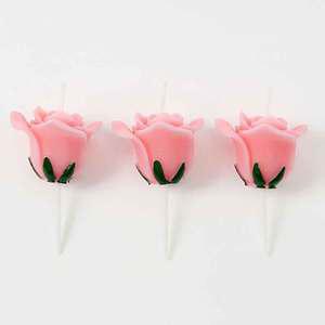 TK (10개) 해피니스 장미꽃 생일초 3p세트 핑크