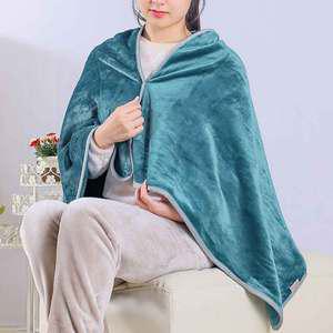 TK (2개) 똑딱이단추 극세사 망토 담요 70x130cm 블루그린