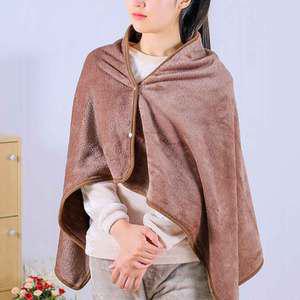 TK (2개) 똑딱이단추 극세사 망토 담요 70x130cm 브라운