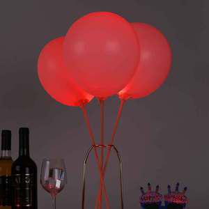 TK (4개) 빛나는 파티 LED 볼 풍선 조명 레드 50개입