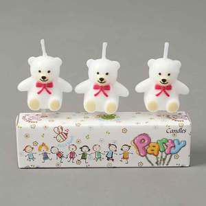 TK (6개) 해피니스 하얀곰 생일초 3개입 x 3세트 화이트