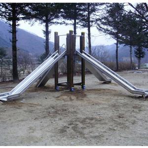 TK 오성 미끄럼틀 목재 OSP-451-6 1승3락 6600×2000mm1승 3면락 목재 ACQ 방부처리 스텐레스 학교 공원체