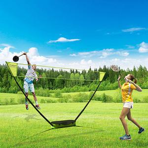 TK 키드짐 휴대용배드민턴 세트 배트민턴라켓2개+셔틀콕2개+네트+보관함 풀세트 실내외용 휴대용