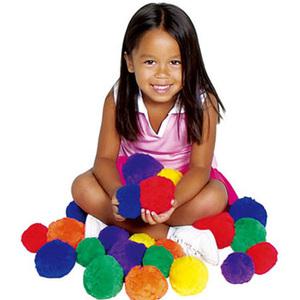 TK (2개) 키드짐 솜털공 24개세트 부드러운털재질 배드민턴 패들게임 운동용품 볼 소프트볼 신체활동