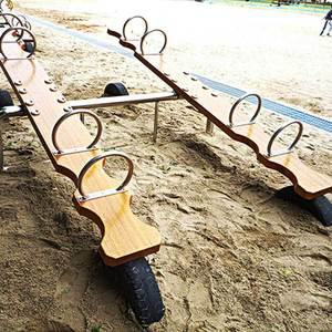 TK 목재 8인 시소 나무 놀이기구 학교 놀이터 설치