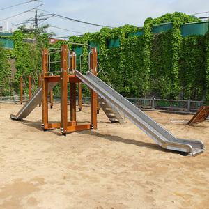 TK 미끄럼틀 목재 1승2면 VK-1153 초등학교 아파트 야외 공원 유치원 어린집 놀이터 미끄럼틀 놀이기구 제