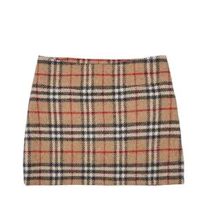 [중고명품] 26inch 베이지 울 체크 여성 스커트