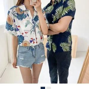 [모로엠] 바닷가 해변 바캉스 커플셔츠 DMG-SHA-Q4174610