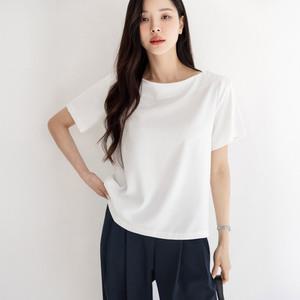 [시크라인] (~XXL까지) 레벨리 보트넥 하프 슬리브 블라우스 여름 자체제작 반팔 데일리 일상 캐쥬얼 출근룩 빅사이즈