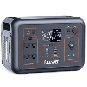 올웨이 LIFEPO4 휴대용 발전소 1200W 4AC 장착된 야외 UPS 1008WH 발전기 2400W) 모드가 캠핑 발전기 충전 고속 전원 콘센트(서지 배터리 비상용 CPAP 1.5시간 태양광