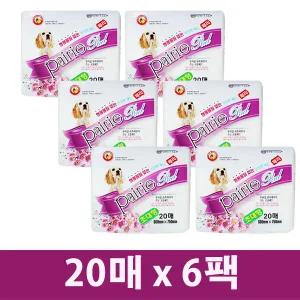 와우한빛 페리 초대형패드 75x60cm 20매 6팩 국내산