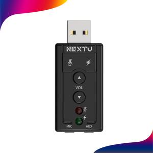 넥스트유 NEXT-AV2306 사운드카드 7.1ch USB 오디오변환기 AUXMIC 지원