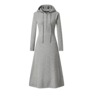 [GGPX]반집업 후드 절개 플레어 롱 원피스 (GODOW023D)