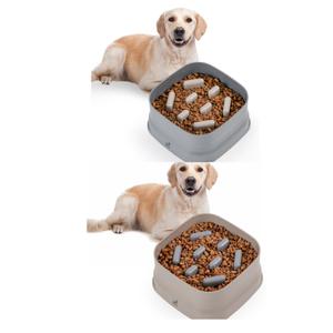 딩동펫 강아지 보울 식기 논슬립 슬로우 4단 조절 X2