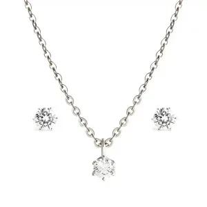 [비앤비골드]18K 심플 프롱셋팅 3mm 큐빅 주얼리세트 NPS30123