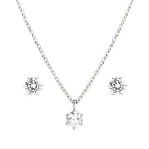 [비앤비골드]18K 심플 프롱셋팅 4mm 큐빅 주얼리세트 NPS30124