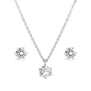 [비앤비골드]18K 심플 프롱셋팅 5.5mm 큐빅 주얼리세트 NPS30126