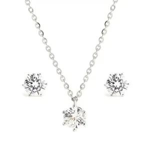 [비앤비골드]18K 심플 프롱셋팅 6.5mm 큐빅 주얼리세트 NPS30127