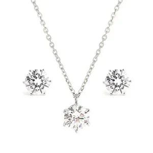 [비앤비골드]18K 심플 프롱셋팅 7.5mm 큐빅 주얼리세트 NPS30128