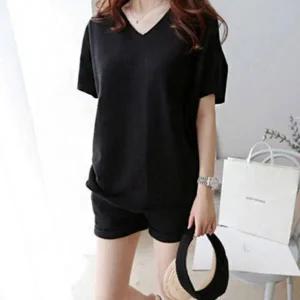 인기 여성 반팔 반바지 세트 캐주얼 여름 트레이닝복 (WFHUO8S)