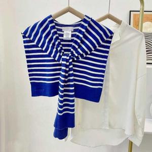 [오노마] ONM 스트라이프 니트 케이프 숄 스카프 레이어드 스타일링