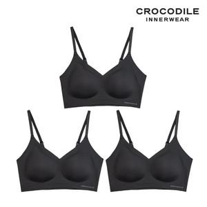 [크로커다일] 감탄브라 소프트 쿨인견 쉘론 패드일체형 스트랩 브라3종 블랙 CDWBR5N16_3