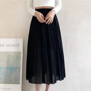 [오노마] ONM 러블리 쉬폰 밴딩 여자 미디 스커트 치마  20259285)