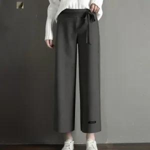 [퀸이즈] 허리밴딩 스트링 포인트 모직팬츠