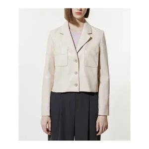 [하프클럽/]레더 백 밴딩 크롭 재킷 (택가격 268000원)