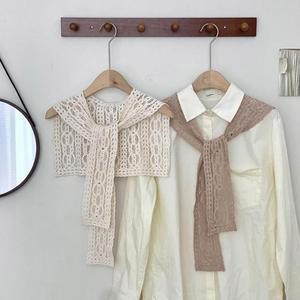 [오노마] ONM 여자 펀칭니트 어부바 케이프 레이어드 어깨 숄가디건