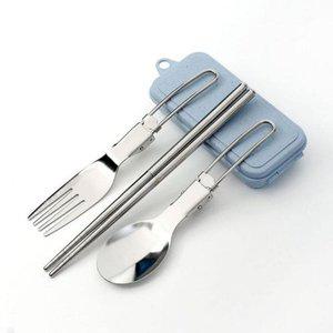 [JHQRDSIH_53D4]접이식 수저 포크 세트 캠핑용 수저세트