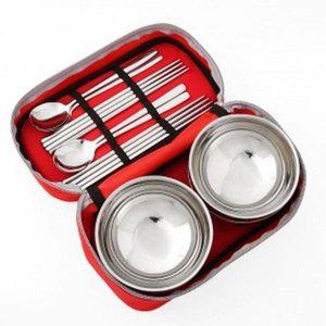 [JHQOS70R_53D4]캠핑용품 휴대용 수저 식기 세트 사각 4인